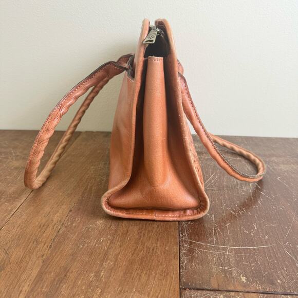 Patricia Nash VINTAGE Tooled leather tan Shoulder bag Purse & Scarf DAMAGED READ - Picture 6 of 16